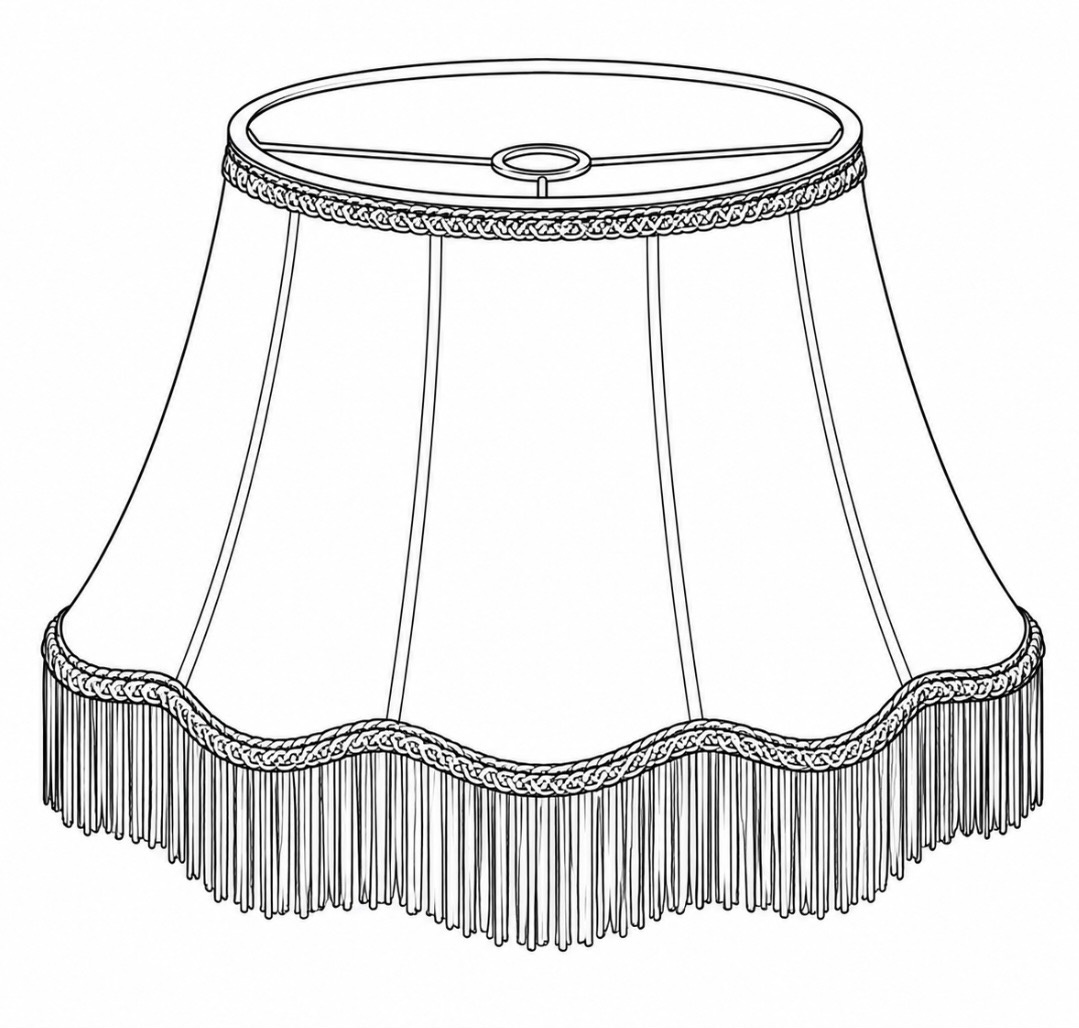 Fringed lampshade