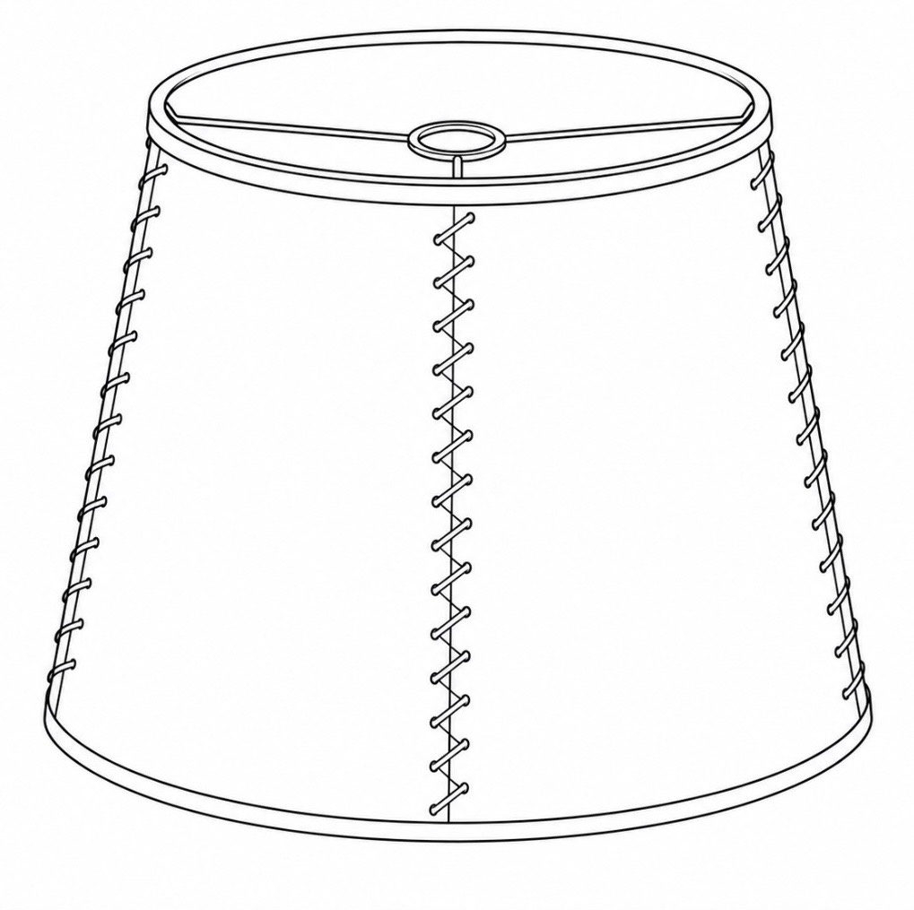 Saddle-stitched lampshade