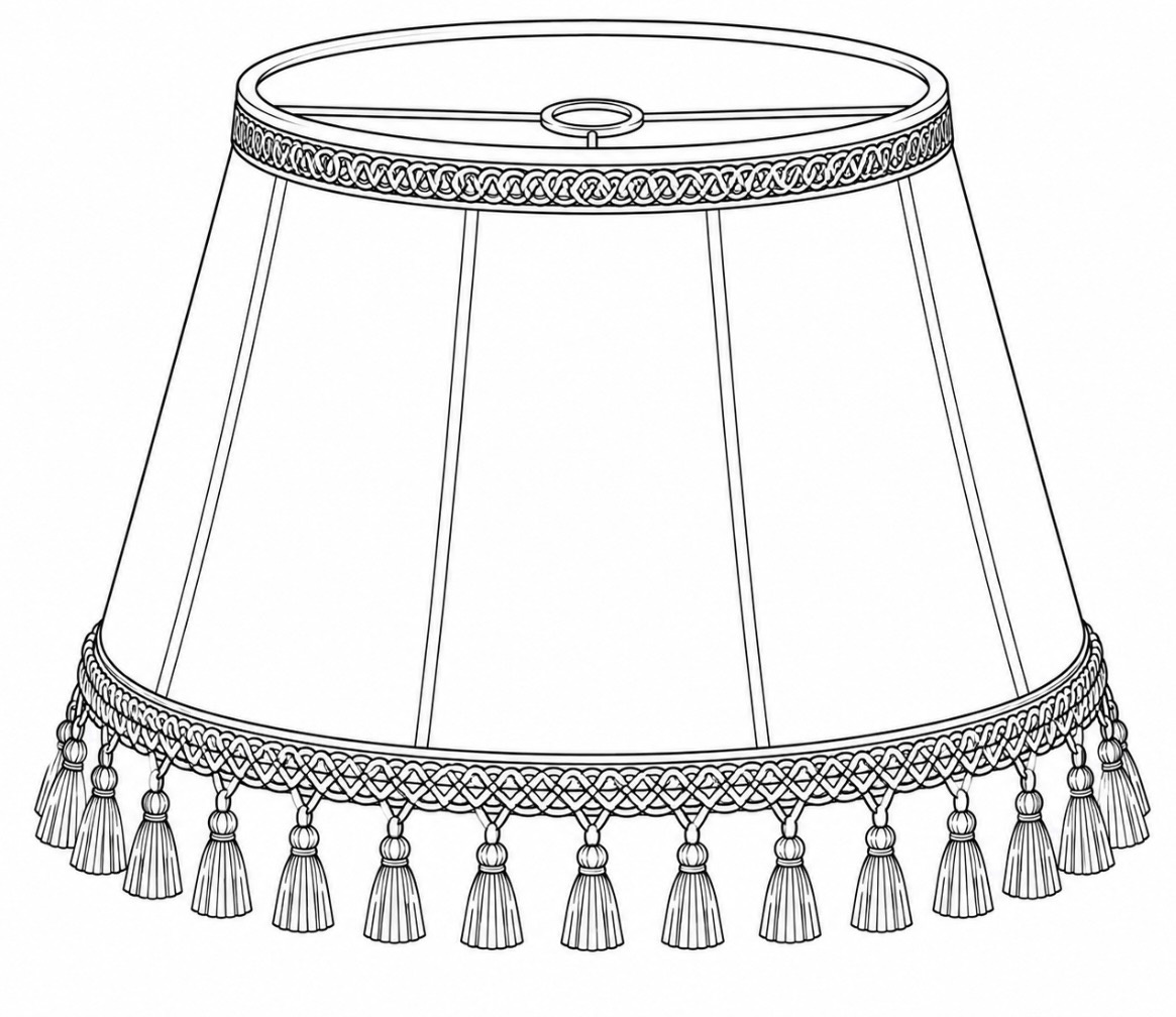 Lampshade with trim